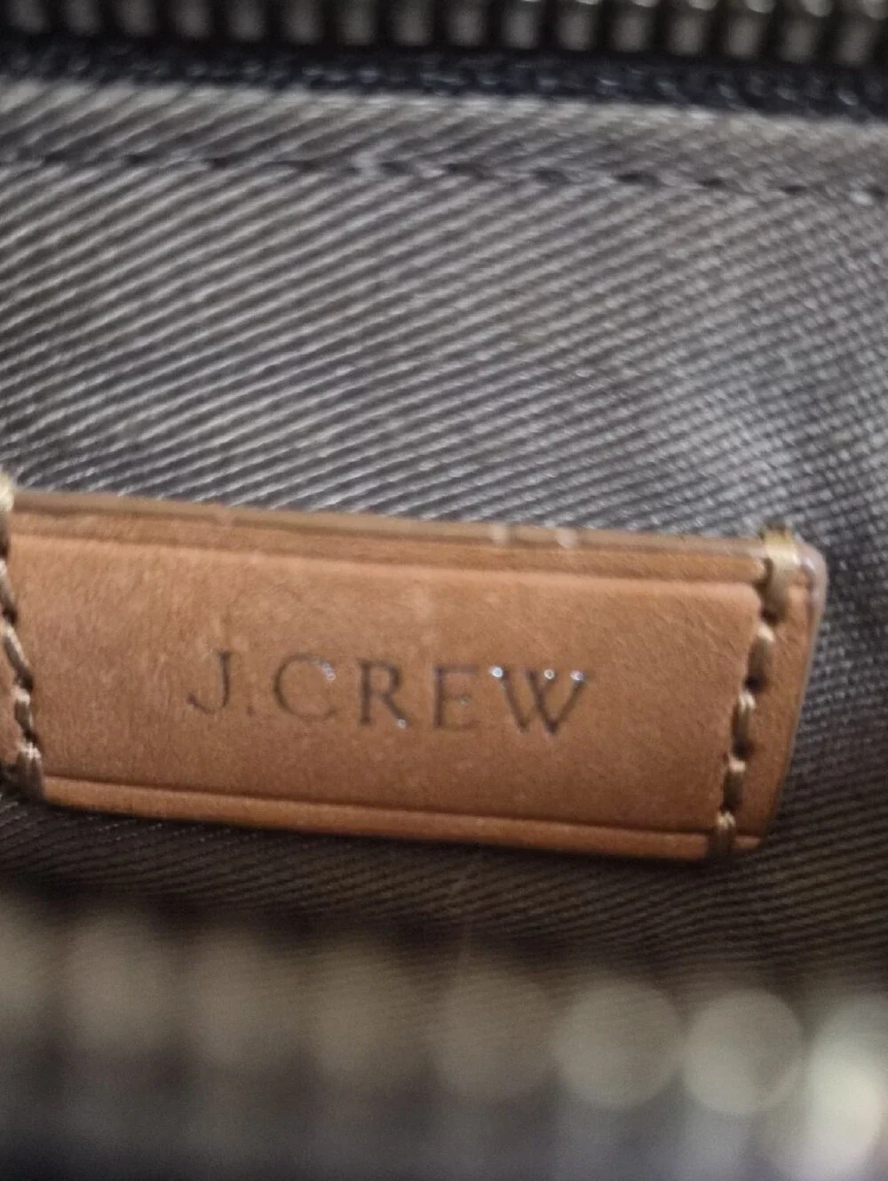 J. Crew Black and White Leather Zip Pouch